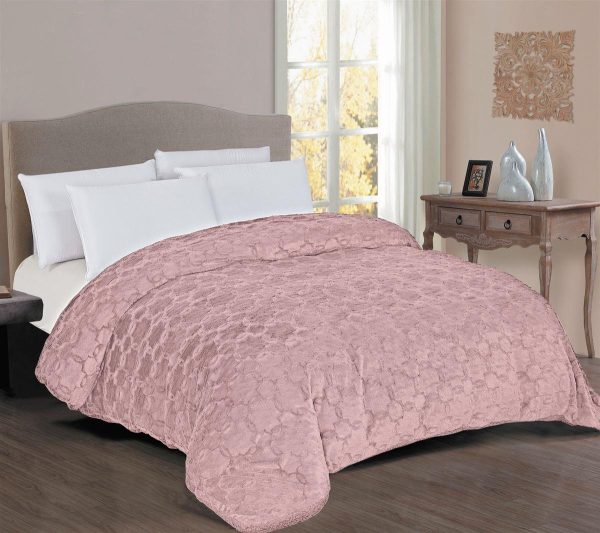 Κουβερτοπάπλωμα Γούνα-Sherpa 730 gsm 1830 English Rose 160X220 100% Polyester