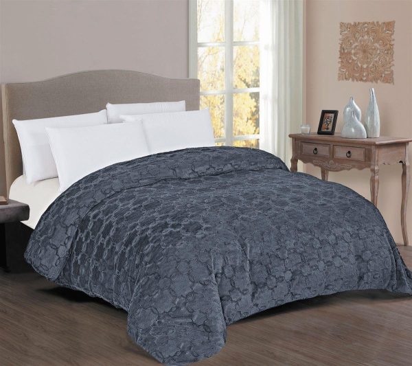 Κουβερτοπάπλωμα Γούνα-Sherpa 730 gsm 1830 Grey 160X220 100% Polyester