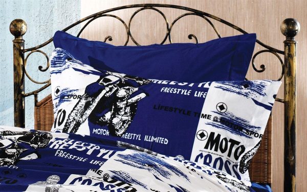 ΜΑΞΙΛΑΡΟΘΗΚΗ ΕΜΠΡΙΜΕ kids Motocross 289 50X70 Blue 70/30 Cott/Pol