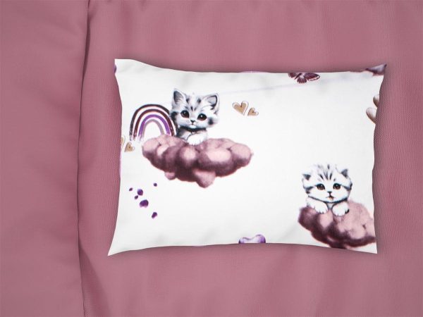 Μαξιλαροθήκη Εμπριμέ bebe Kitten 561 35X45 Mauve 100% Cotton