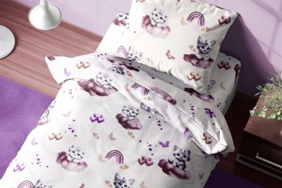 Σεντόνια Εμπριμέ Σετ 3 τεμ kids Kitten 561 160X240 Mauve 100% Cotton