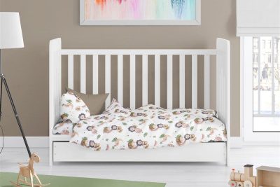 Πάπλωμα Εμπριμέ bebe Lion 532 120X160 Beige 100% Cotton