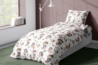 Παπλωματοθήκη Εμπριμέ kids Lion 532 160X240 Beige 100% Cotton