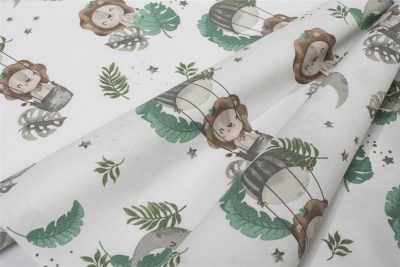 Σεντονάκι Λίκνου bebe Lion 534 80X110 Green 100% Cotton