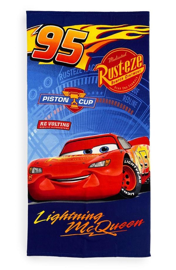 Πετσέτα Θαλάσσης Quick Dry Disney Home Cars 38 70X140 Blue 100% Microfiber