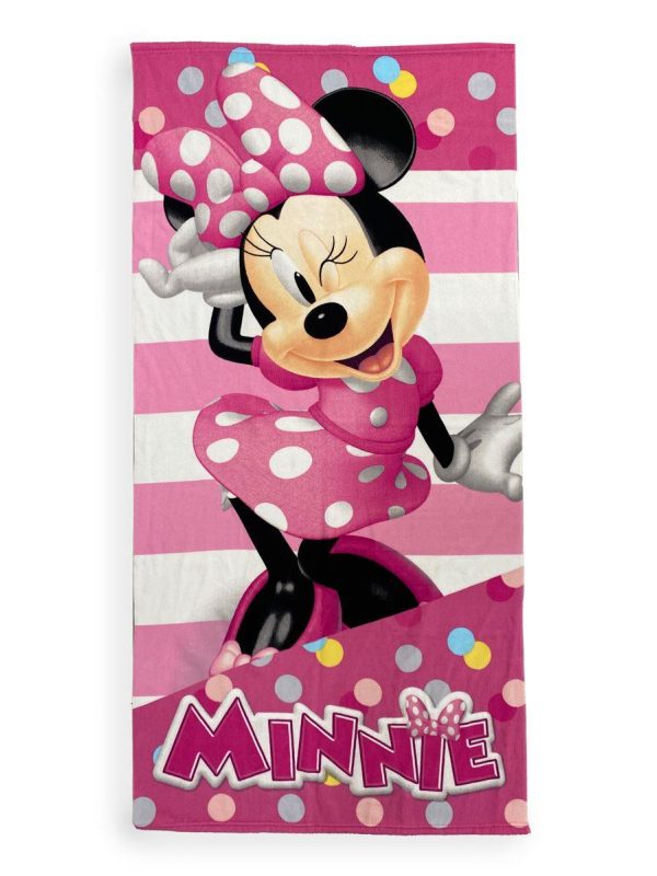 Πετσέτα Θαλάσσης Quick Dry Disney Home Minnie 26 70X140 Pink 100% Microfiber