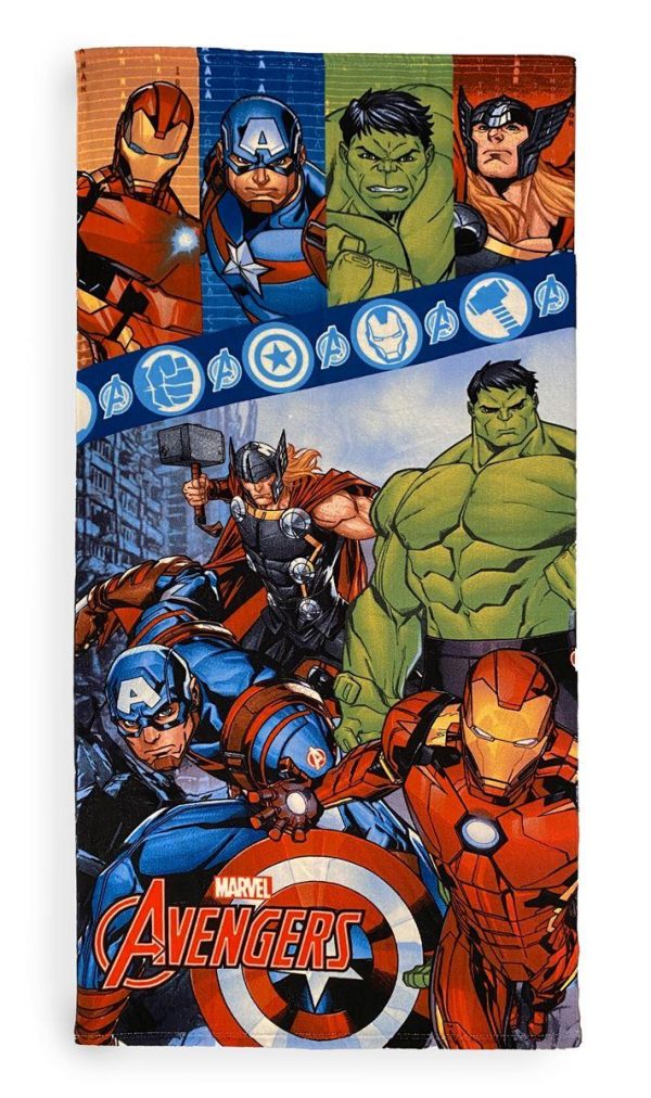 Πετσέτα Θαλάσσης Quick Dry Marvel Avengers 04 70X140 Blue 100% Microfiber