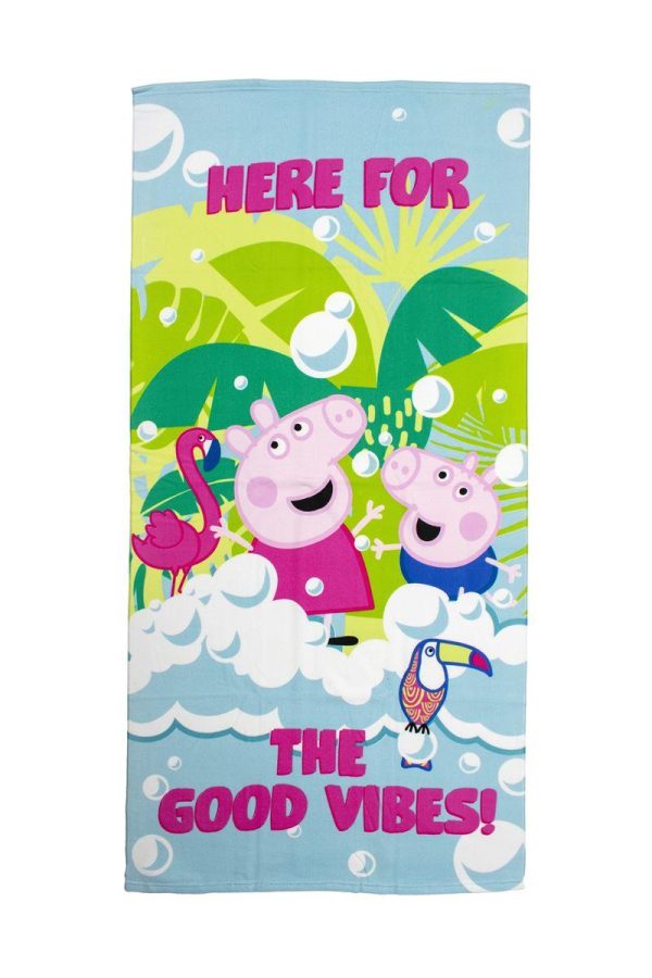 Πετσέτα Θαλάσσης Quick Dry Hasbro Peppa Pig 12 70X140 Green 100% Microfiber