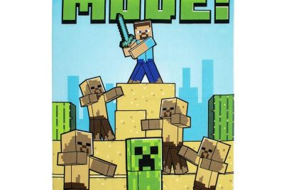 Πετσέτα Θαλάσσης Quick Dry Mojang Minecraft 91 70X140 Sky Blue-Yellow 100% Microfiber