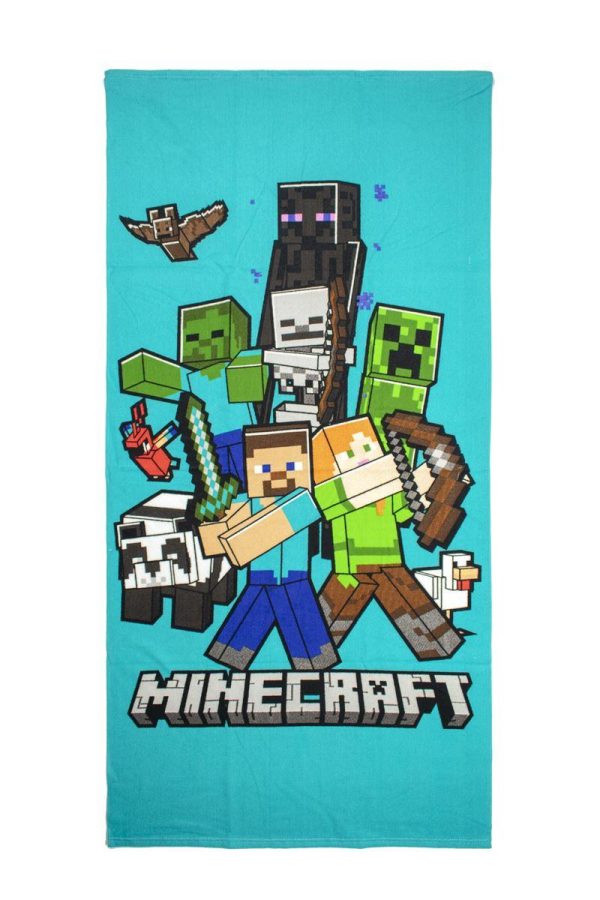 Πετσέτα Θαλάσσης Quick Dry Mojang Minecraft 49 70X140 Blue 100% Microfiber