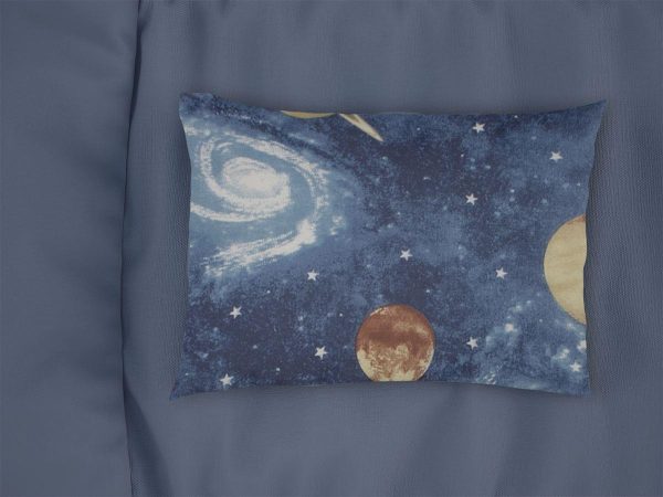 Μαξιλαροθήκη Εμπριμέ bebe Milky Way 185 35X45 Blue 100% Cotton