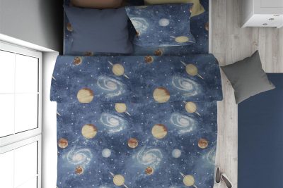 Πάπλωμα Εμπριμέ kids Milky Way 185 160X240 Blue 100% Cotton