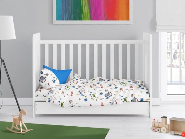 Πάπλωμα Εμπριμέ bebe Nemo 31 120X160 White 100% Cotton Flannel