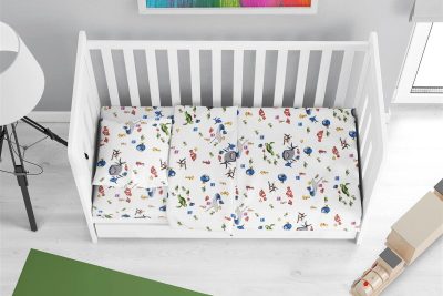 Σεντόνια Εμπριμέ Σετ 3 τεμ bebe Nemo 31 120X160 White 100% Cotton Flannel