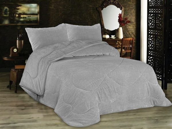 Κουβερτοπάπλωμα Popcorn Fleece 700 gsm 1950 Grey 160X220 100% Polyester