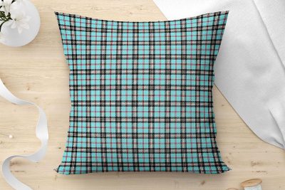 LINO ΜΑΞΙΛΑΡΟΘΗΚΗ TARTAN 601 TURQUOISE 45X45