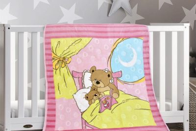 LINO ΚΟΥΒΕΡΤΑ BEAR SLEEP PINK 110X140