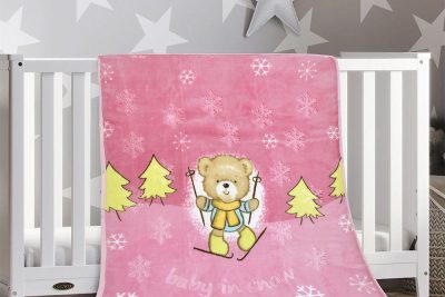 LINO ΚΟΥΒΕΡΤΑ BEAR SKI PINK 110X140