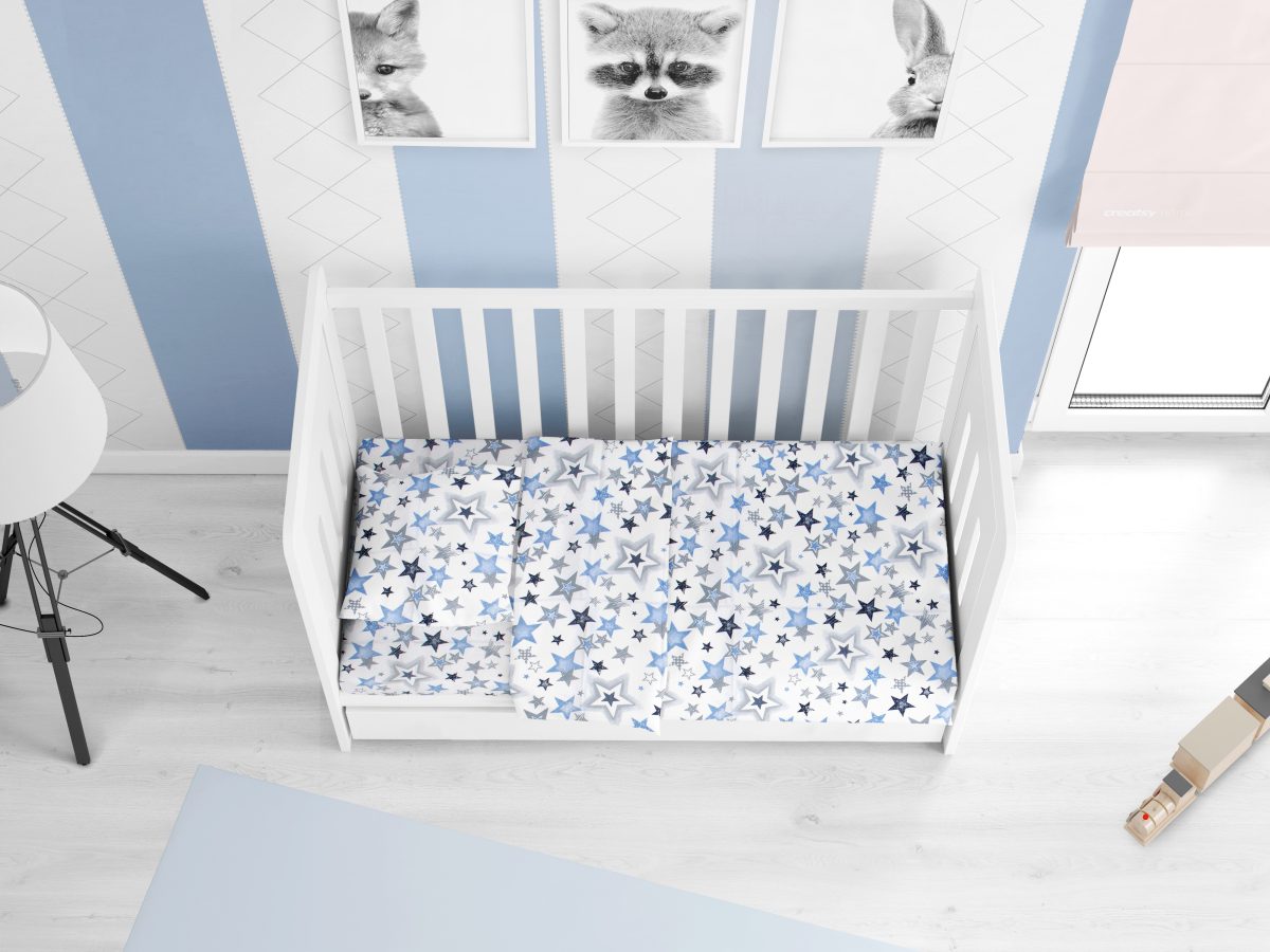 ΣΕΝΤΟΝΙΑ ΕΜΠΡΙΜΕ ΣΕΤ 3 τεμ bebe Star 123 120X160 Blue-Grey Cotton 100%