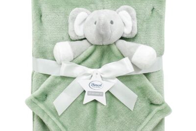 Νάνι-Πανάκι Παρηγοριάς bebe σετ 2 τεμ. Elephant 07 33X33 & Κουβέρτα Coral Fleece 75X100 cm Sage Green 100% Polyester