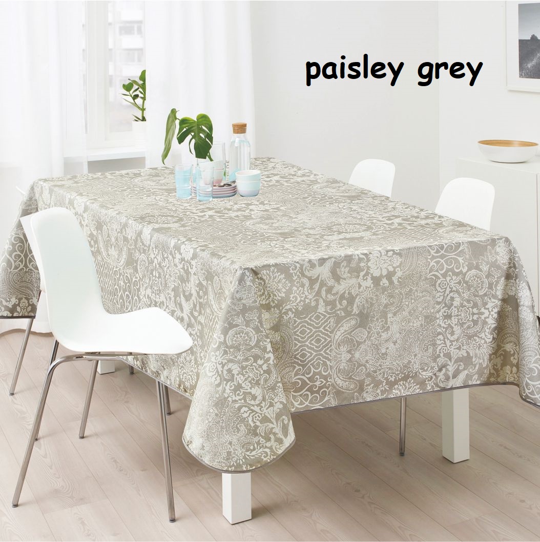 Τραπεζομάντηλο  αλέκιαστο Σχ. Paisley beige 100%pol.