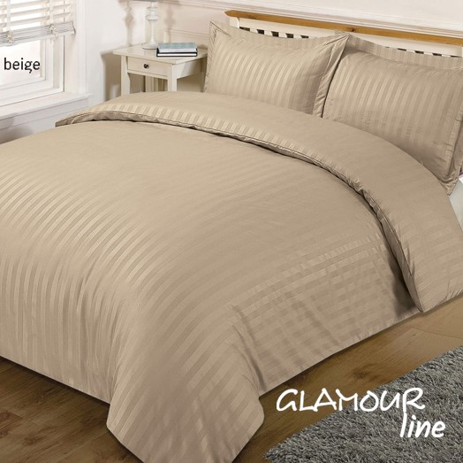 Σετ σεντόνια "Glamour" μονόχρωμα Beige poly/cotton