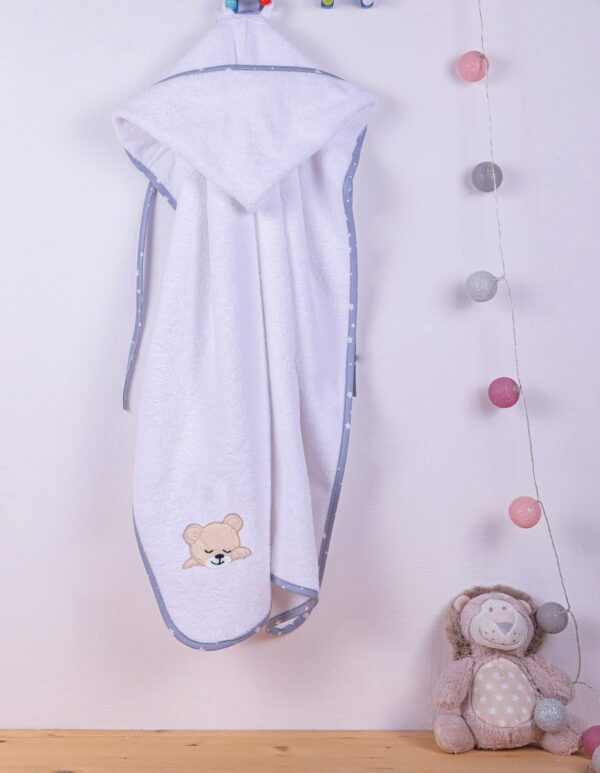 ΚΑΠΑ bebe SLEEPING BEARS CUB 10 75X85 ΛΕΥΚΟ/ΓΚΡΙ Cotton 100% - Image 2