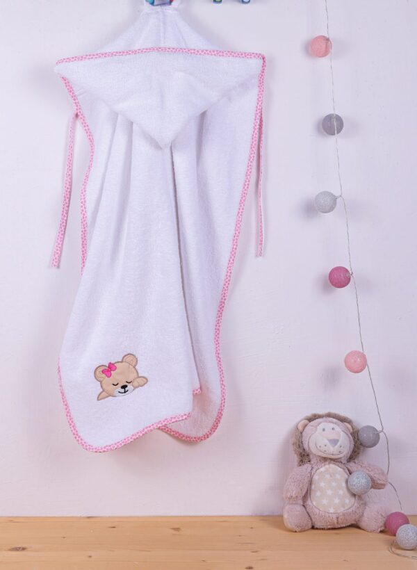 ΚΑΠΑ bebe SLEEPING BEARS CUB 12 75X85 ΛΕΥΚΟ/ΡΟΖ Cotton 100% - Image 2