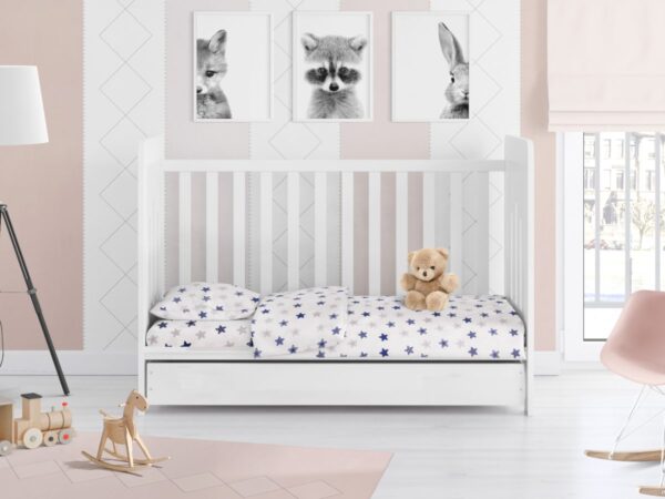 ΠΑΠΛΩΜΑ ΕΜΠΡΙΜΕ bebe Star 102 120X160 Blue Cotton 100% - Image 2