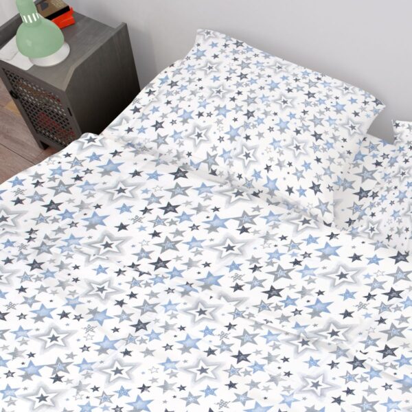 ΠΑΠΛΩΜΑ ΕΜΠΡΙΜΕ ΕΝΗΛ Star 123 220X240 Blue-Grey Cotton 100% - Image 2