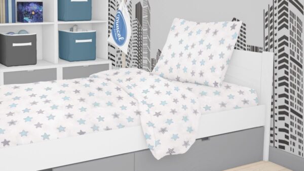 ΣΕΝΤΟΝΙΑ ΕΜΠΡΙΜΕ ΣΕΤ 2 τεμ kids Star 104 160Χ240 Sky blue Cotton 100% - Image 2