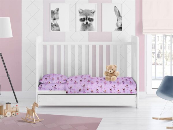 ΠΑΠΛΩΜΑ ΕΜΠΡΙΜΕ bebe Μπαλαρίνα 167 120X160 Lila Flannel Cotton 100% - Image 2