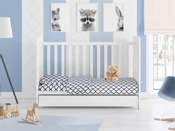 ΠΑΠΛΩΜΑ ΕΜΠΡΙΜΕ bebe Windows 176 120X160 White-Dark blue Cotton 100% - Image 2