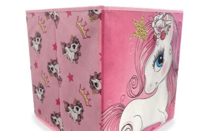 Κουτί-Σκαμπό Unicorn 10 30X30X30 Pink 100% Polyester