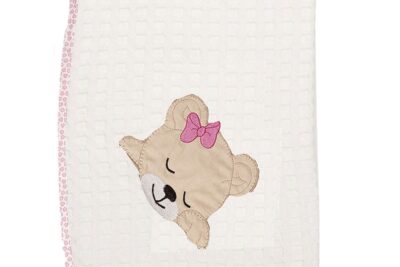 ΚΟΥΒΕΡΤΑ ΠΙΚΕ bebe SLEEPING BEARS CUB 12 80X110 ΛΕΥΚΟ/ΡΟΖ Cotton 100%