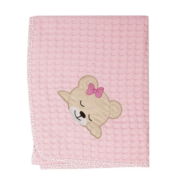 ΚΟΥΒΕΡΤΑ ΠΙΚΕ bebe SLEEPING BEARS CUB 13 80X110 ΡΟΖ Cotton 100%