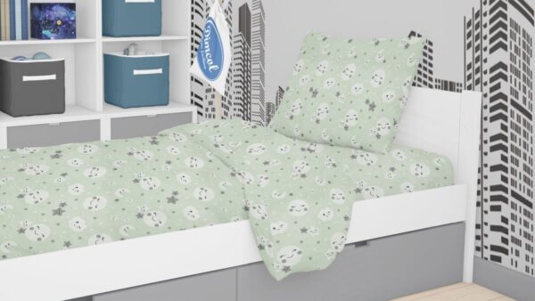 ΣΕΝΤΟΝΙΑ ΕΜΠΡΙΜΕ ΣΕΤ 3 τεμ kids Smile 80 160X240 Green Cotton 100% - Image 2