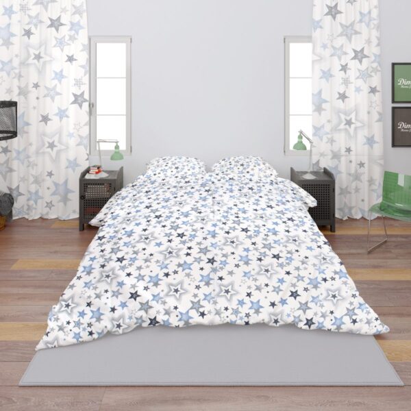 ΣΕΝΤΟΝΙΑ ΕΜΠΡΙΜΕ ΣΕΤ 3 τεμ kids Star 123 160X240 Blue-Grey Cotton 100%