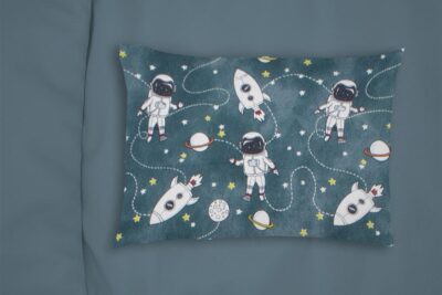 ΜΑΞΙΛΑΡΟΘΗΚΗ ΕΜΠΡΙΜΕ kids Galaxy Travel 91 50X70 Petrol 100% Cotton Flannel